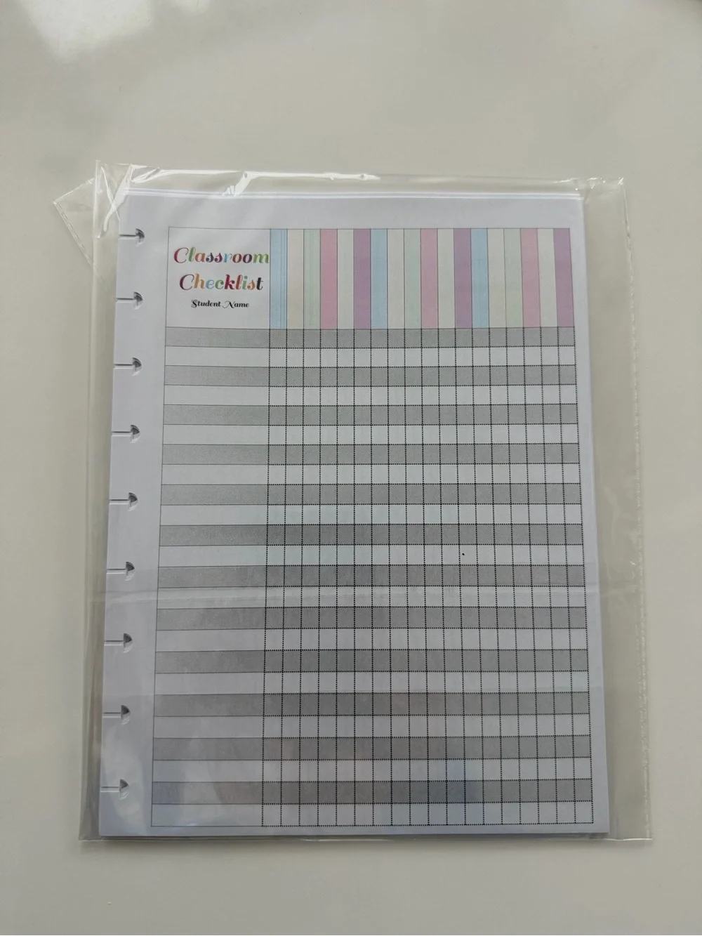 Classroom Checklist Planner Pages - Pastel Striped (Unbranded)